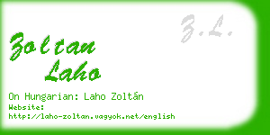 zoltan laho business card